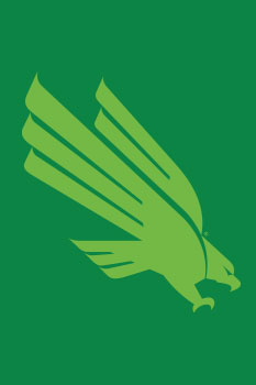 UNT Eagle logo against green background.